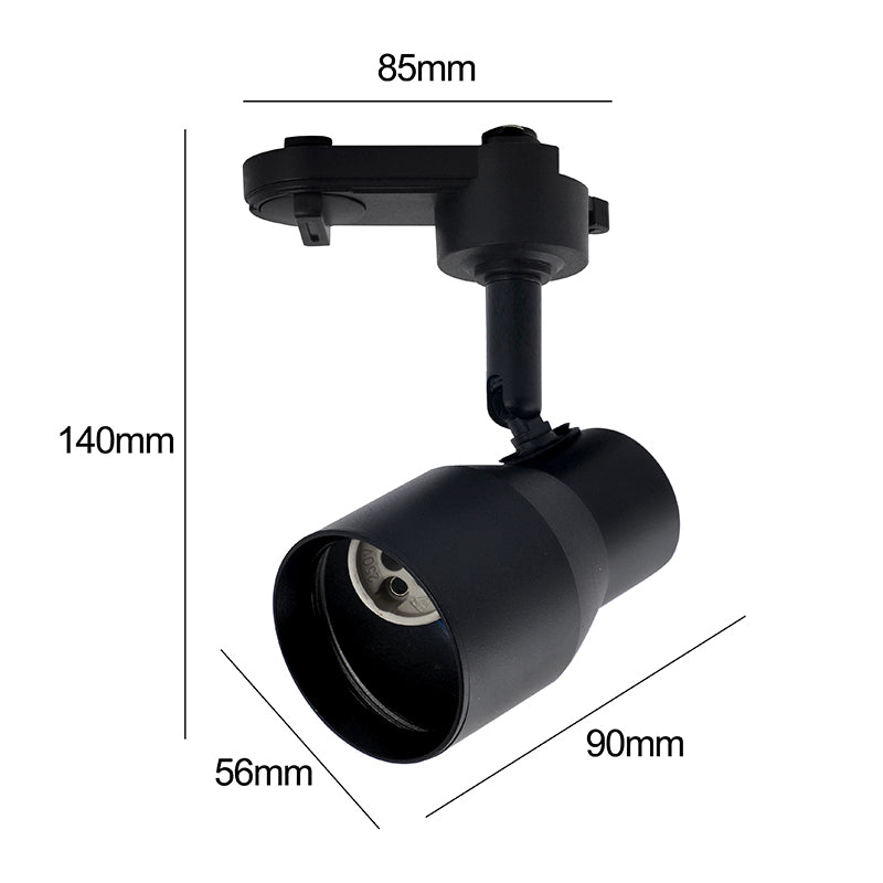 Foco de riel conico porta ampolleta GU10 negro