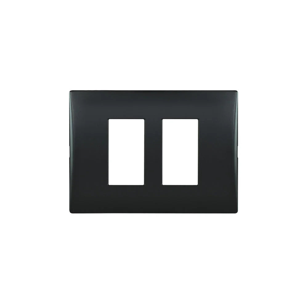 Placa para 2 módulos con soporte andes color black