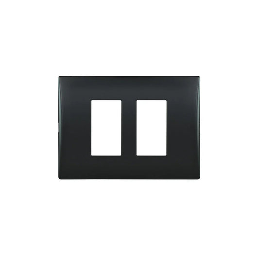 Placa para 2 módulos con soporte andes color black