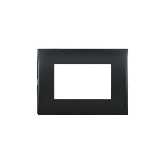 Placa para 3 módulos con soporte andes color black