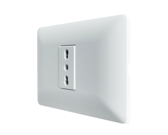 Enchufe simple bipaso blanco 10/16A certificado