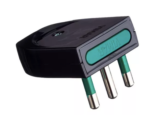 Enchufe macho volante 2 polos + tierra  negro - 203