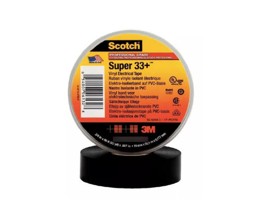 Cinta aisladora 3M super 33+ negra 3/4 20 mts
