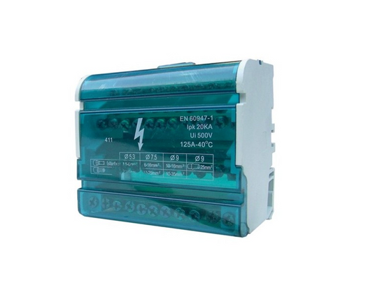 Barra repartidora tetrapolar 15 polos 125A