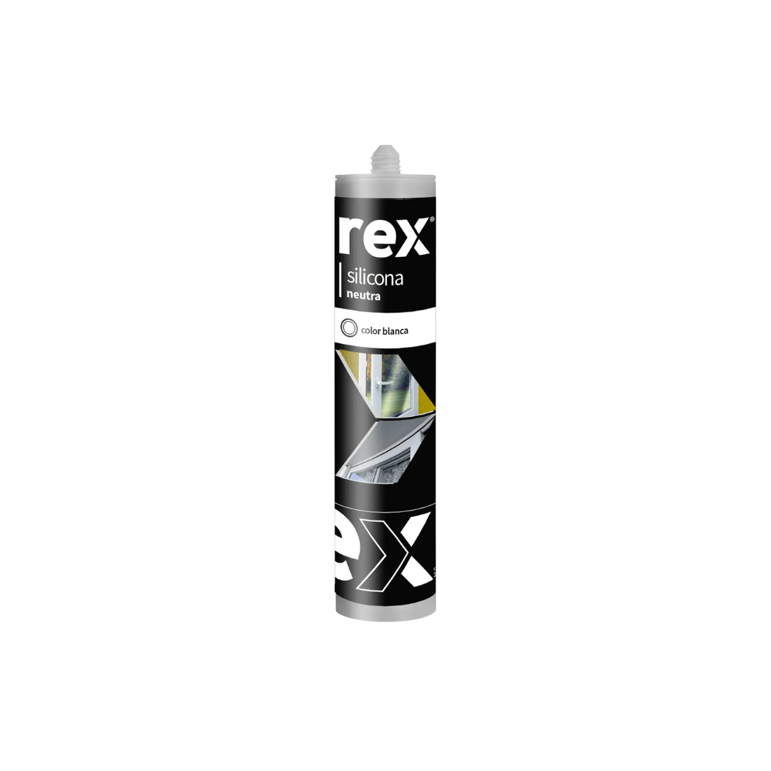 Silicona rex neutra blanca, cartucho 300ml