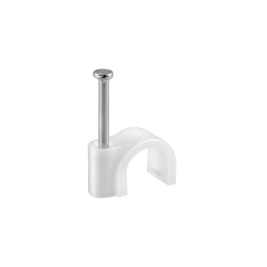 Grampa plástica blanca 10mm para cable 50U