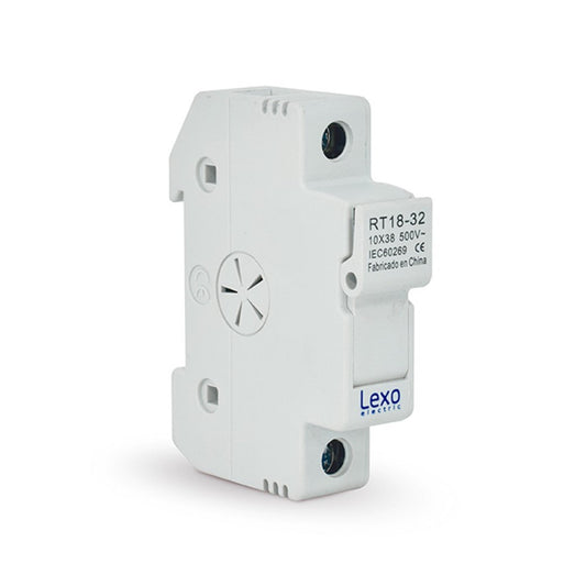Porta fusible 1P 10X38 32A 500V para riel din