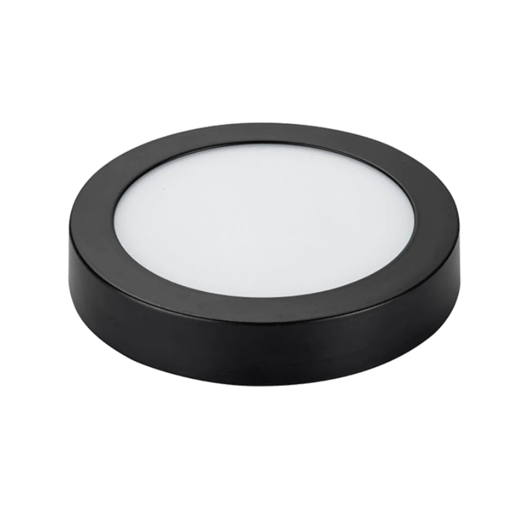 Foco sobrepuesto redondo negro 24w luz fría