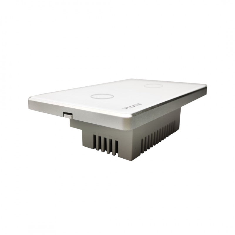 Interruptor Wifi RF vector design SN sin neutro touch 2 canales compatible con Google Home y Alexa