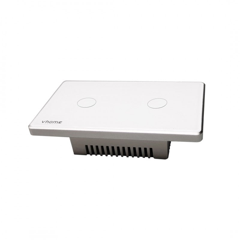 Interruptor Wifi RF vector design SN sin neutro touch 2 canales compatible con Google Home y Alexa