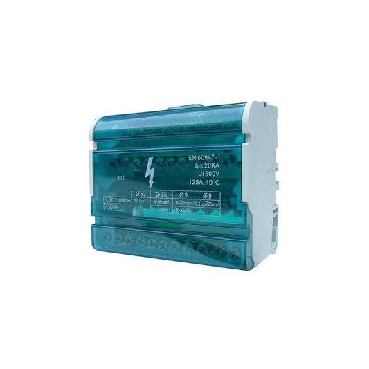 Barra repartidora tetrapolar 11 polos 125A