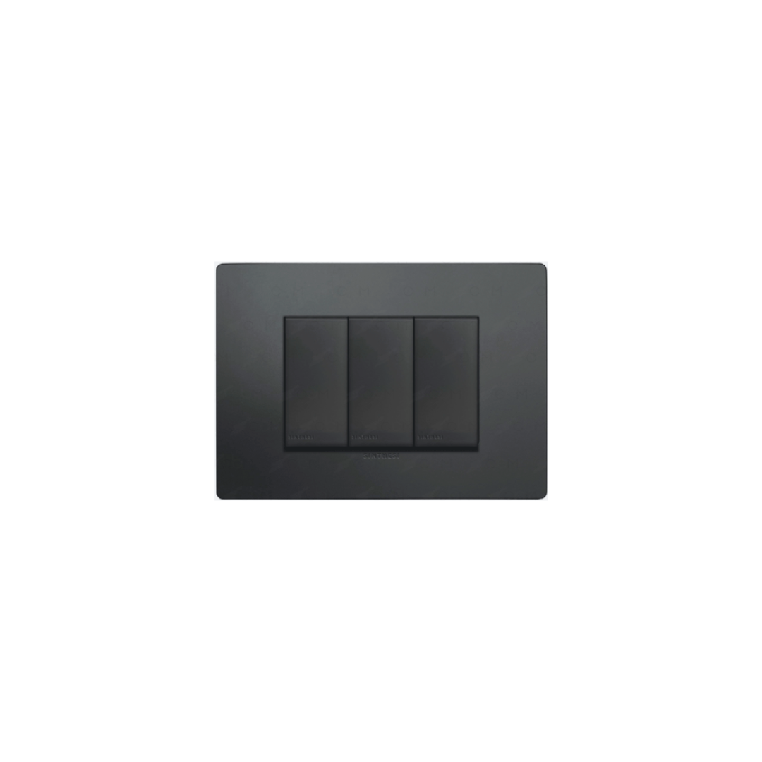Interruptor triple 9/32 S33 NOIR MATE