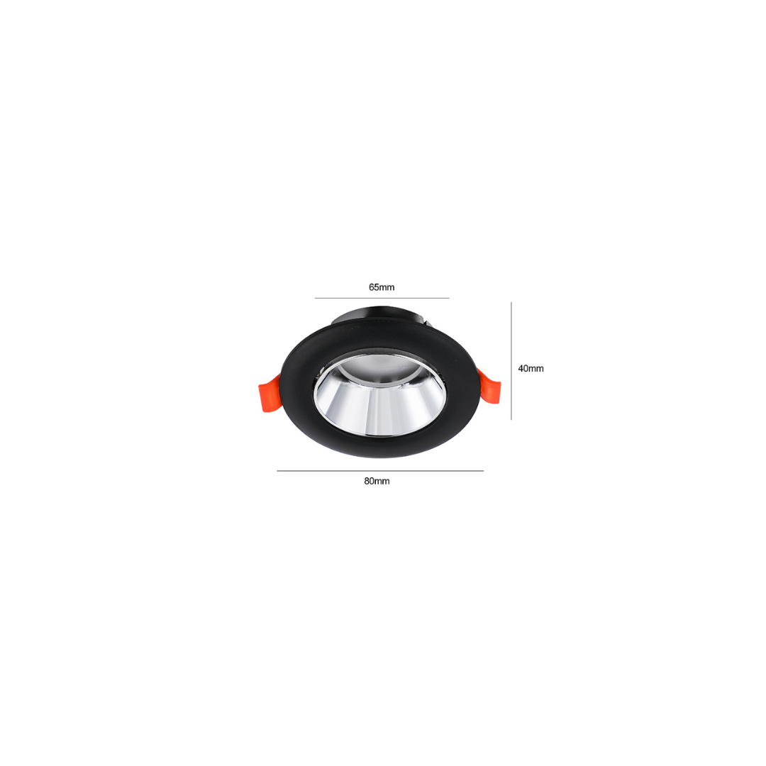 Aplique embutido sport porta GU10 plata con negro