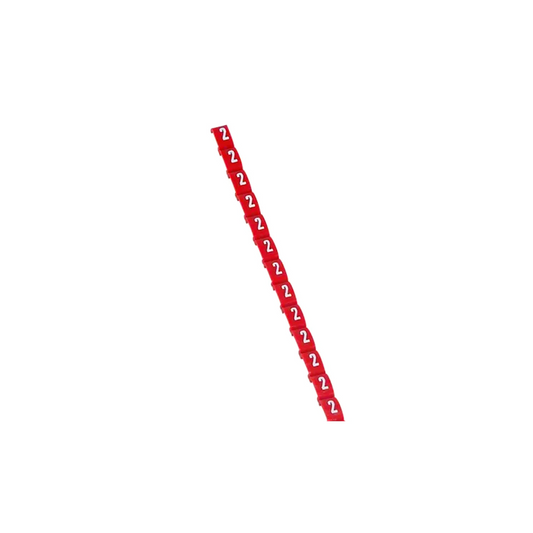 Marcador para cable número 2 rojo 2,5mm tira 10U