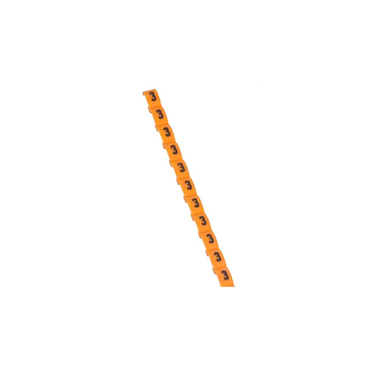 Marcador para cable número 3 naranja 2,5mm tira 10U