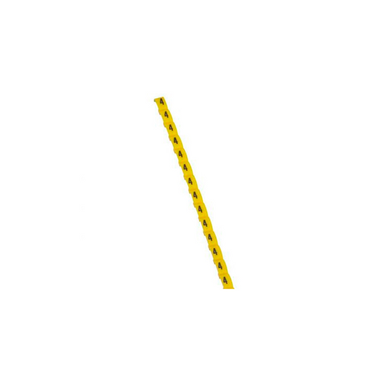 Marcador para cable número 4 amarillo 2,5mm tira 10U