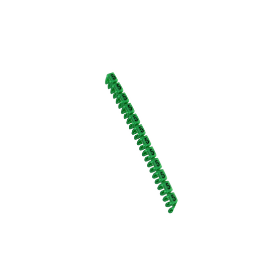 Marcador para cable número 5 verde 2,5mm tira 10U