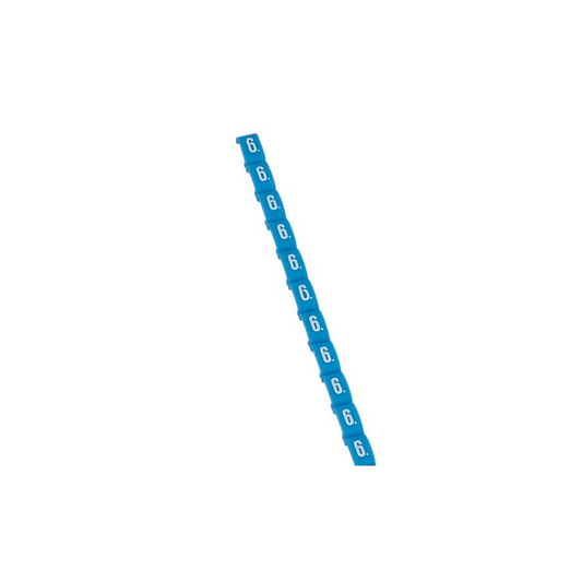 Marcador para cable número 6 azul 2,5mm tira 10U