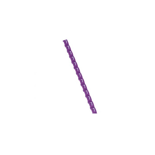 Marcador para cable número 7 morado 2,5mm tira 10U