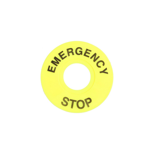 Etiqueta amarilla para parada de emergencia 60mm