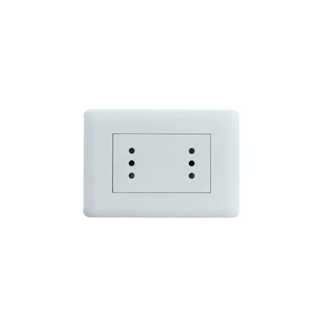 Enchufe doble punteado blanco 10A certificado