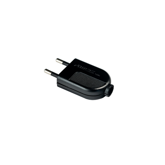 Enchufe macho negro 250V 10A 2P certificado