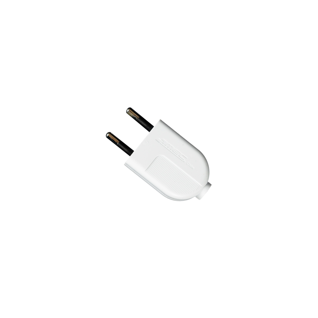 Enchufe macho blanco 250V 10A 2P certificado