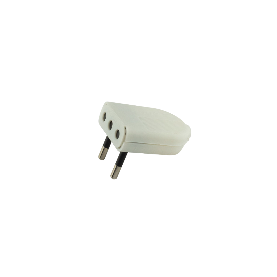 Enchufe macho blanco 250V 10A 2P certificado