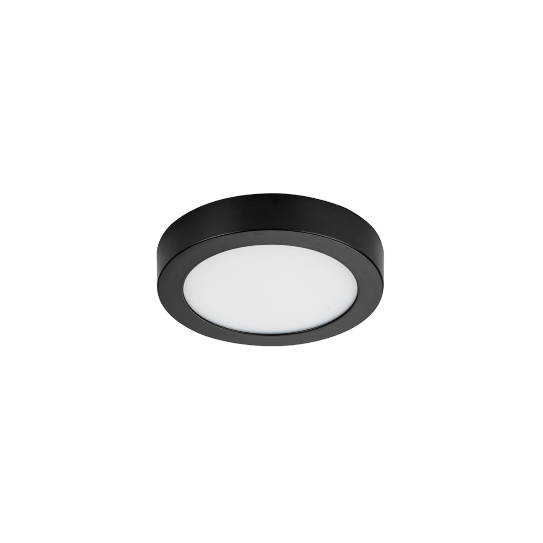 Foco sobrepuesto redondo negro profesional 12w luz cálida