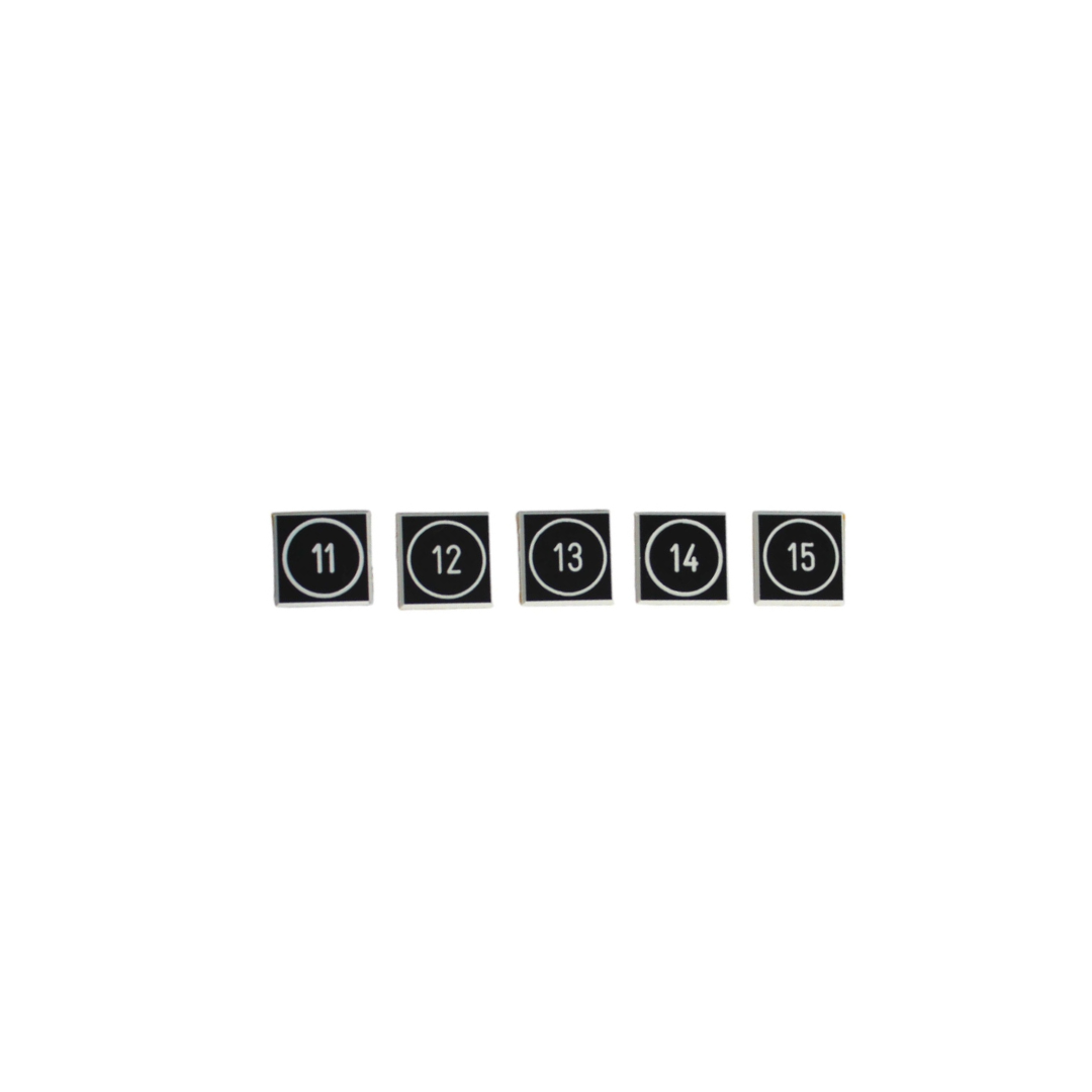 Rotulado lamicoide de numero 11 al 15 15x15mm 3 de c/u