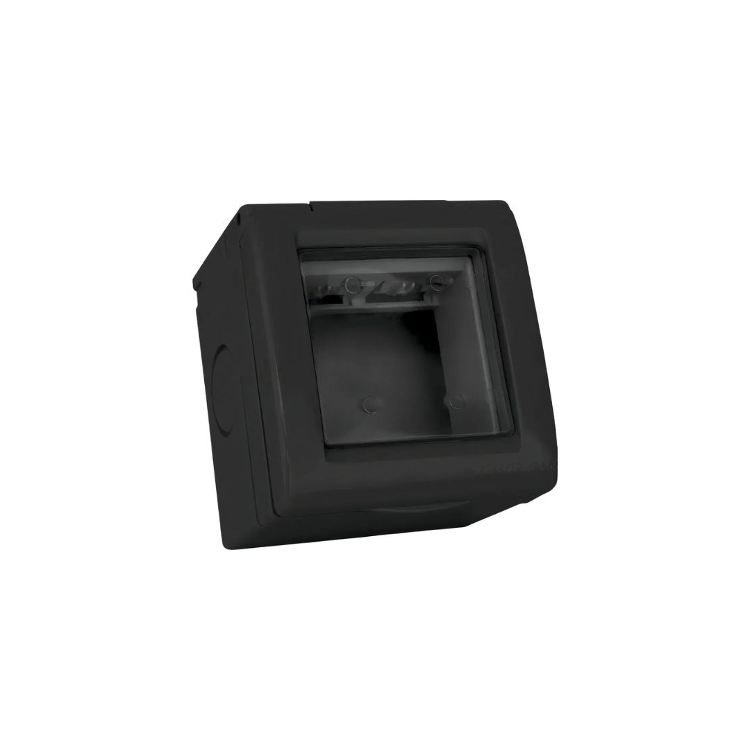 Caja sobrepuesta hydrobox de 2 módulos negro