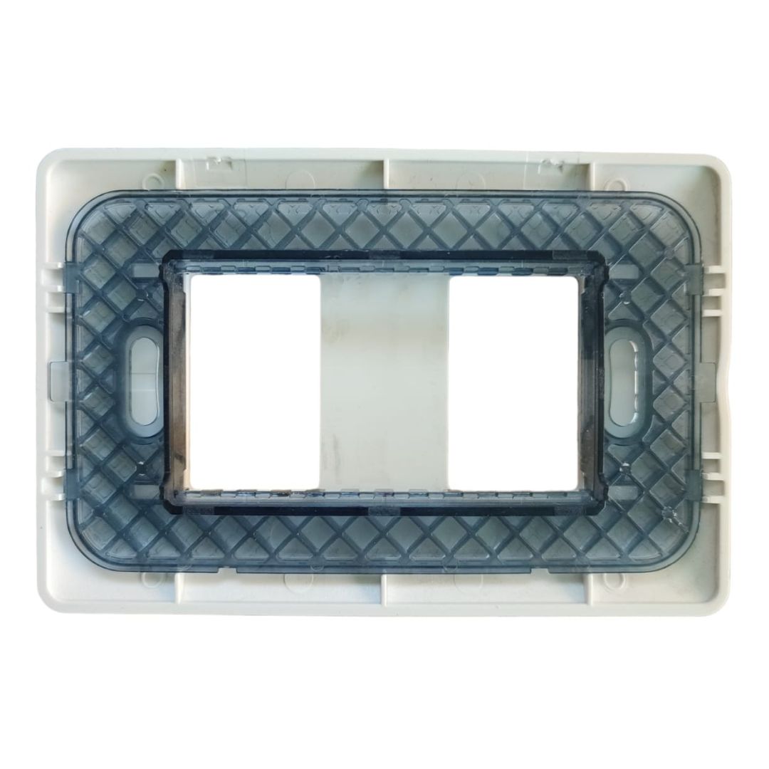 Placa triple con soporte blanca