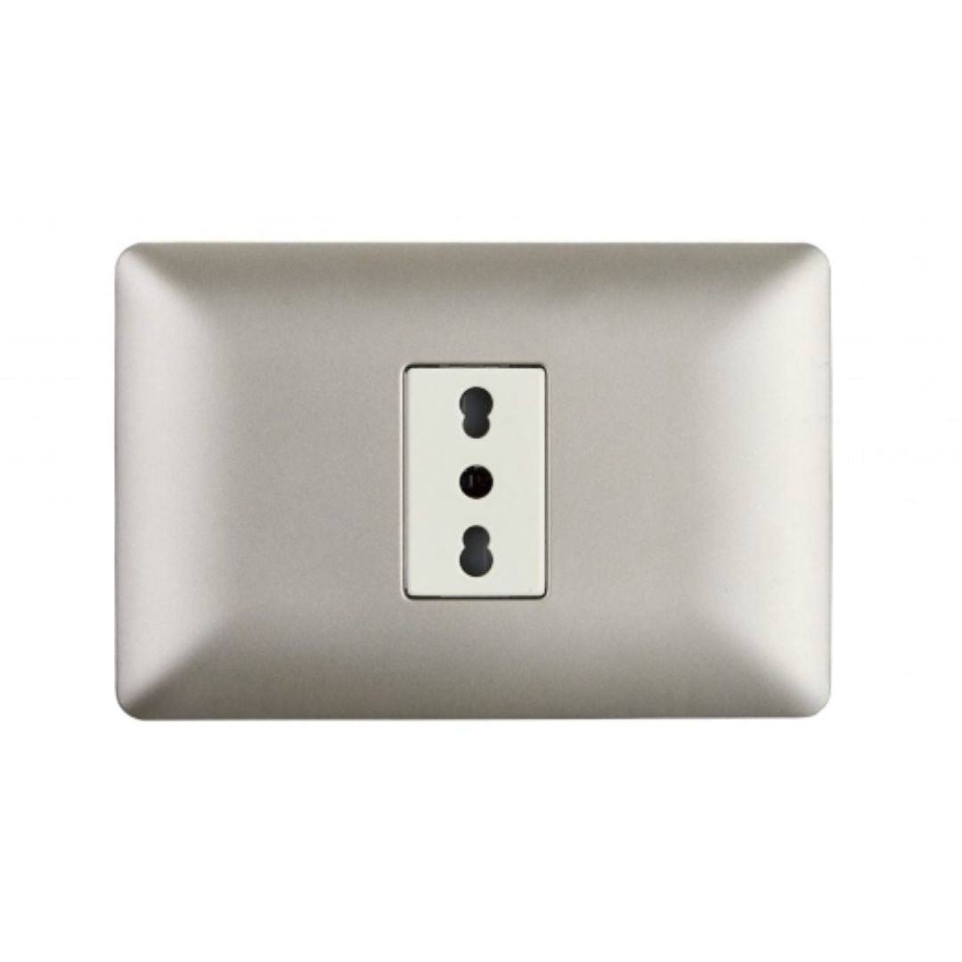 Enchufe simple bipaso 10/16A  champagne certificado