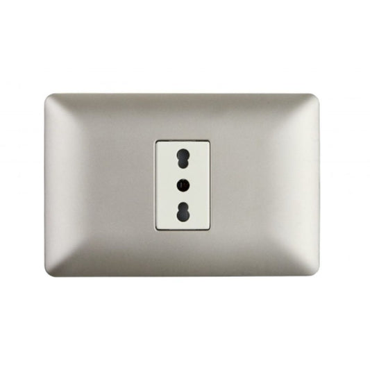 Enchufe simple bipaso 10/16A  champagne certificado