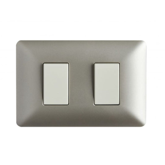 Interruptor doble 9/15 champagne certificado