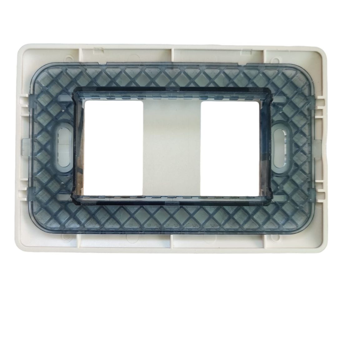 Placa doble con soporte champagne