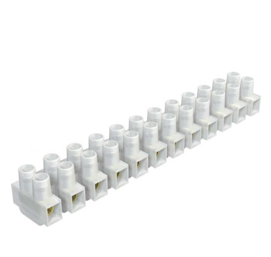 Regleta de conexión 12 polos 6mm blanca