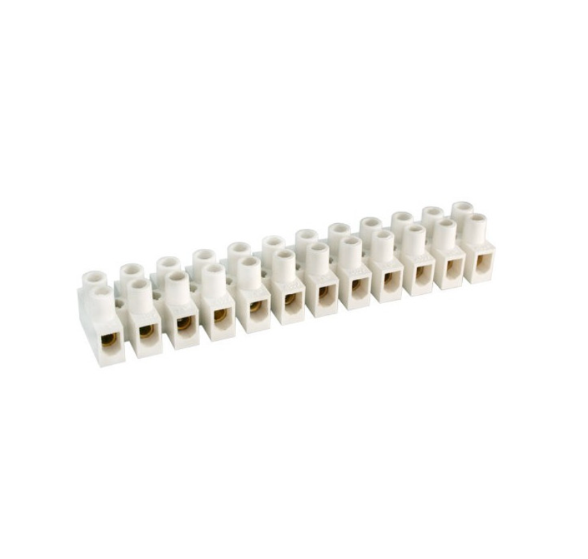 Regleta de conexión 12 polos 4mm blanca
