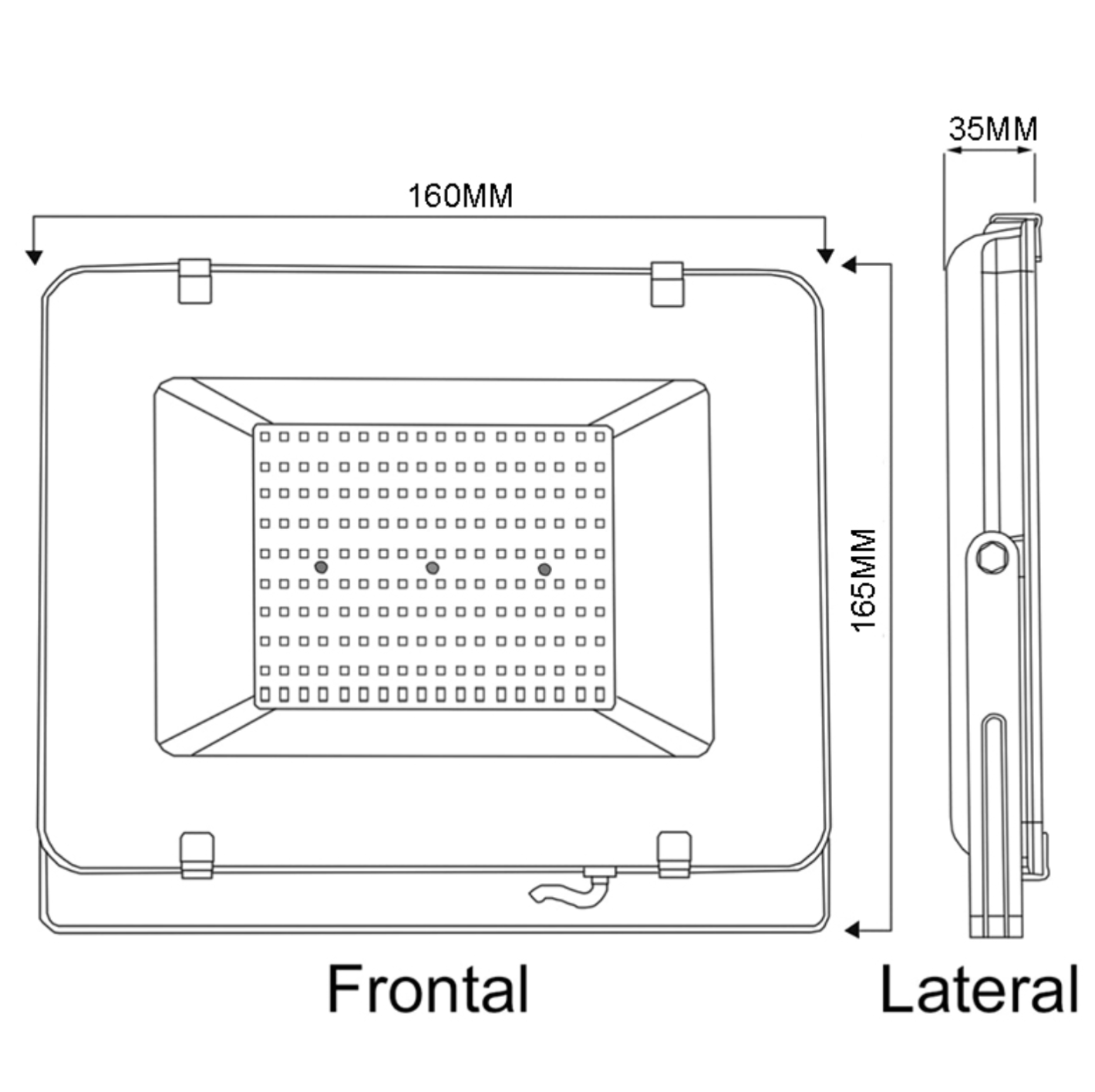 Proyector de área 50w luz cálida