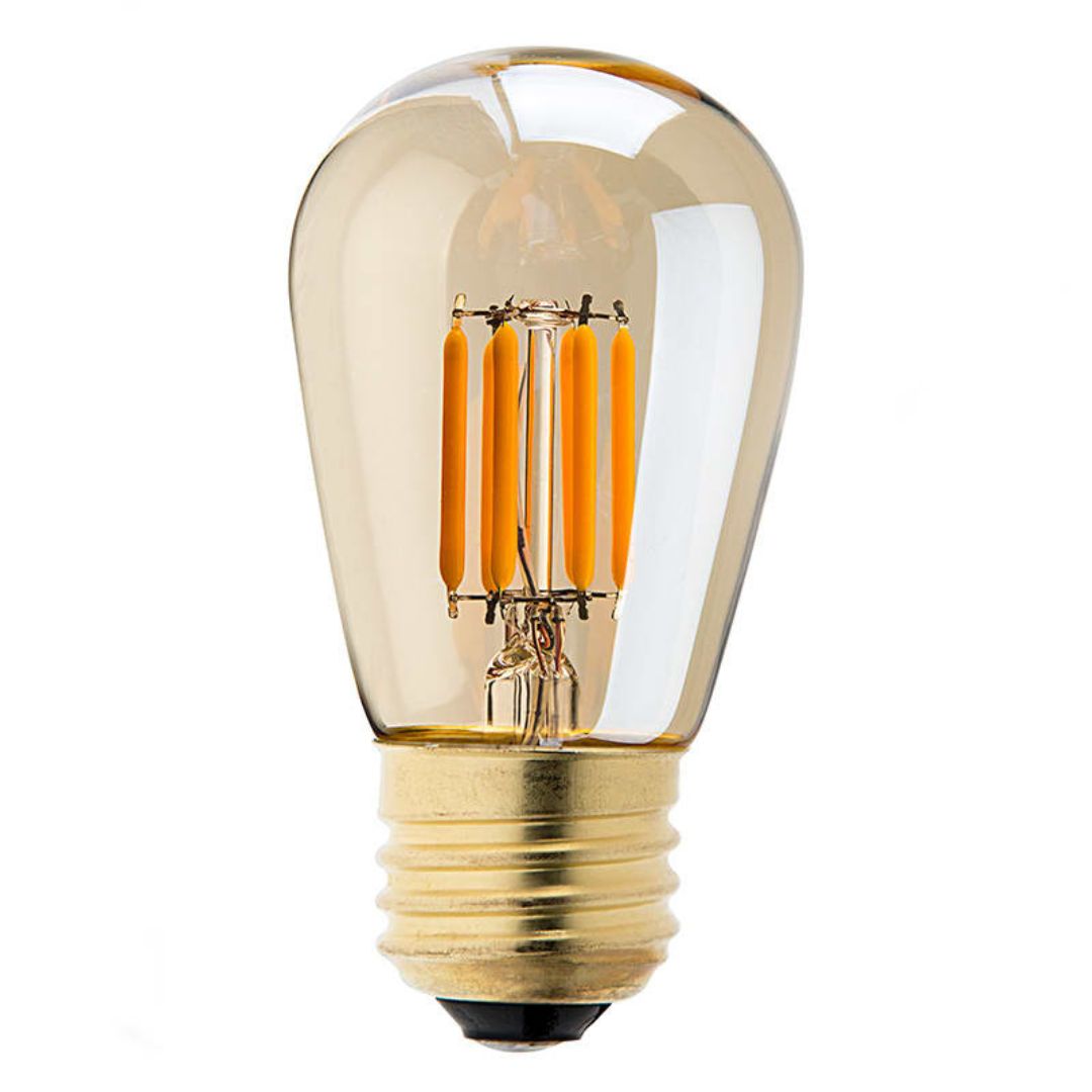 Ampolleta filamento E27 ambar 2w luz cálida
