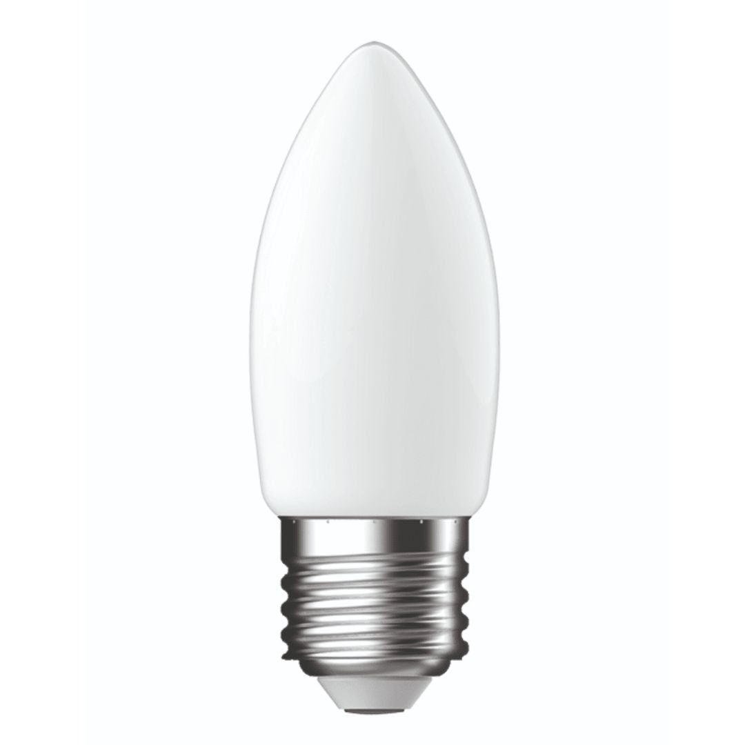 Ampolleta vela vidrio led E27 4.5w luz cálida