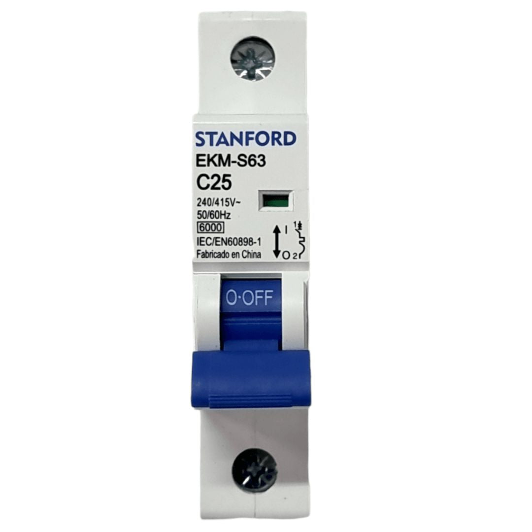 Automático monofásico 1x25A 6KA curva c stanford certificado