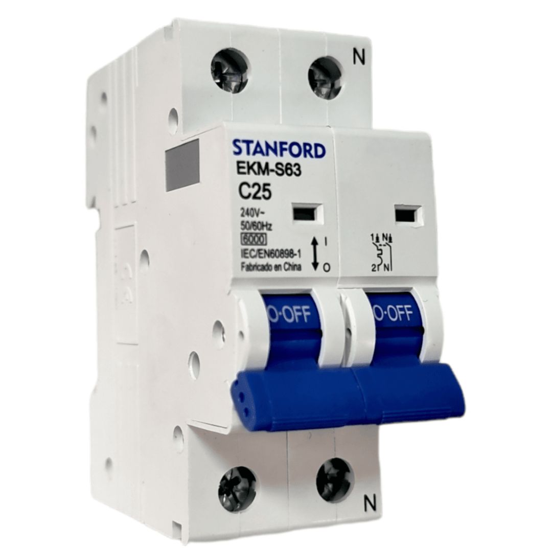 Automático bipolar 2X25A 6KA curva c stanford certificado