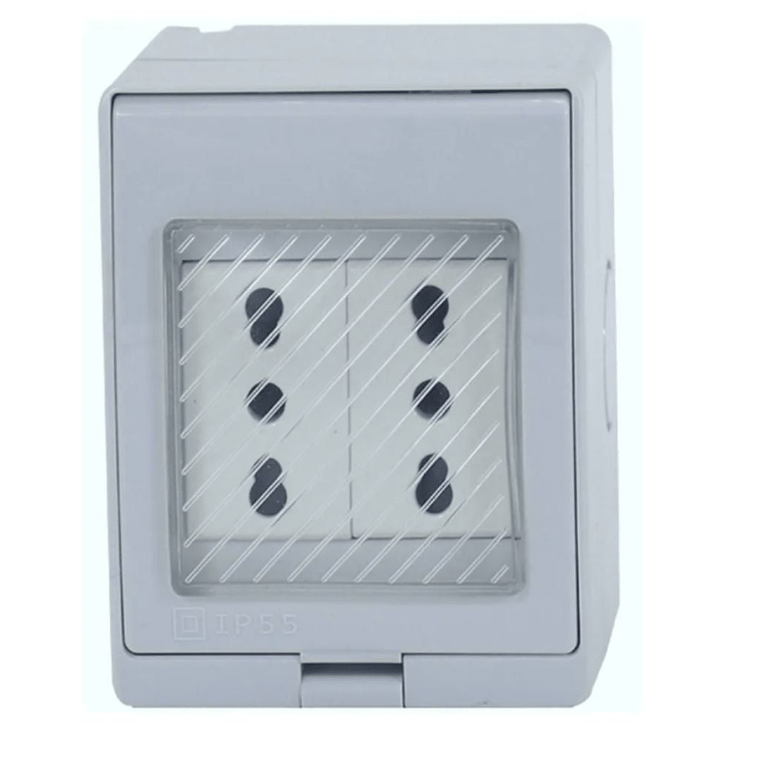 Hidrobox con enchufe doble 10/16A certificado