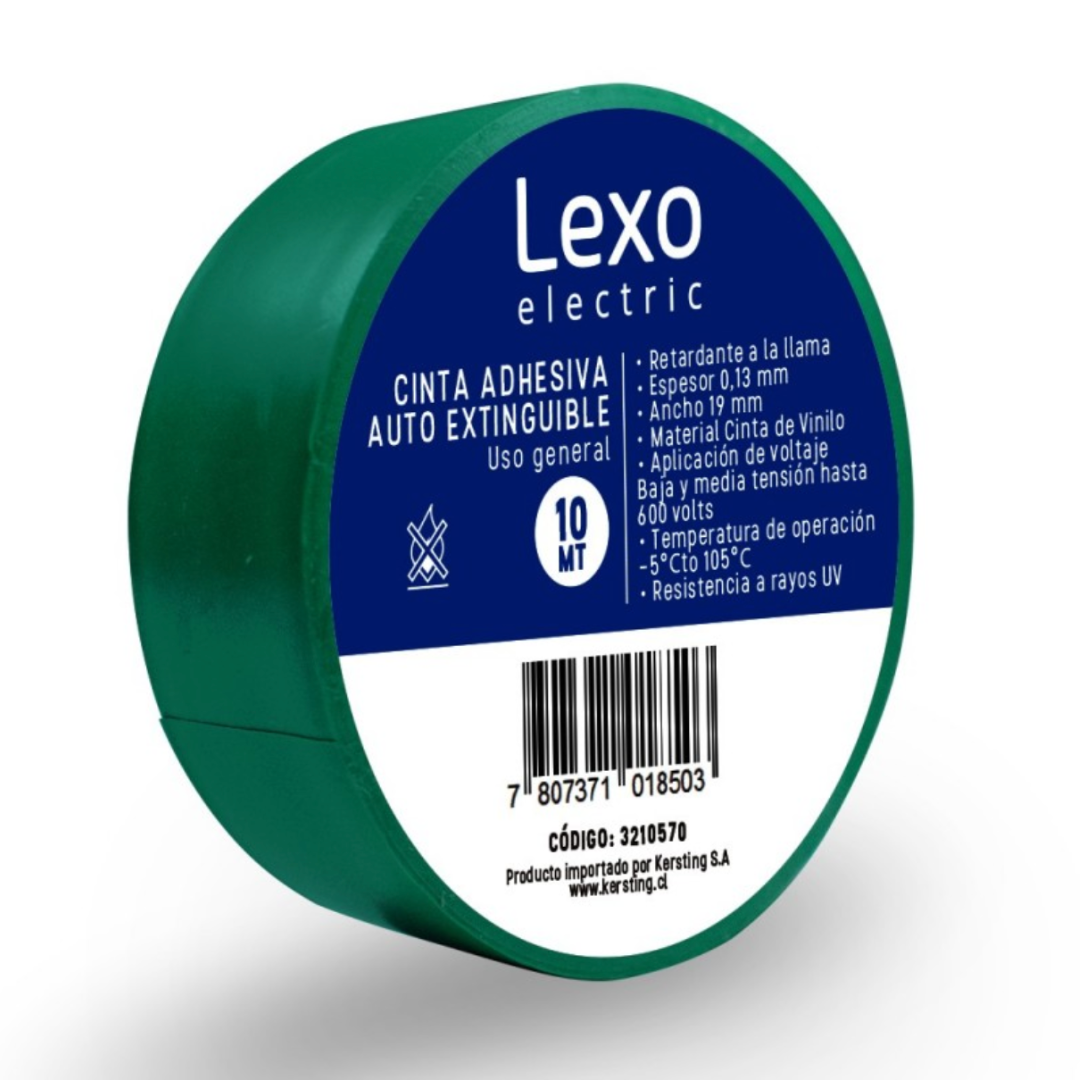 Cinta aislante 19mm 10mts verde