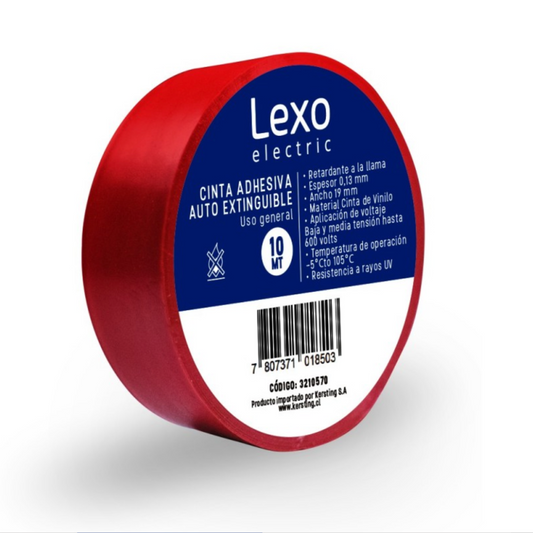 Cinta aislante 19mm 10mts roja
