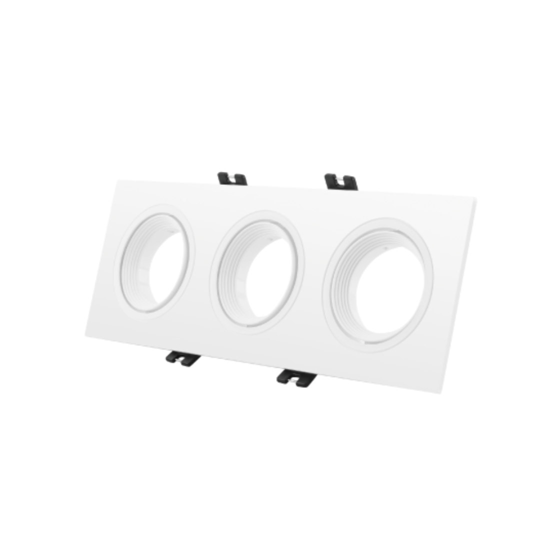 Apliqué embutido rectangular para ampolletas GU10 blanco
