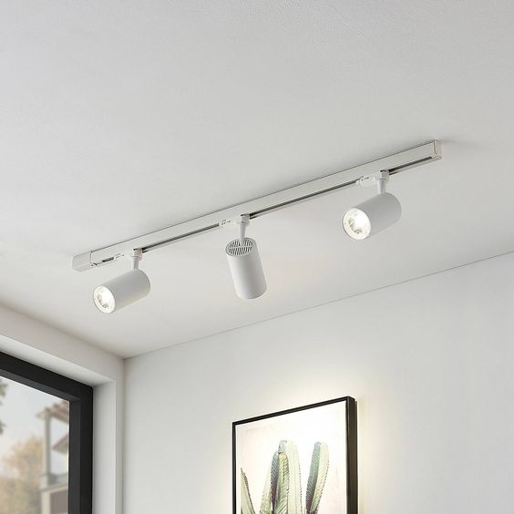 Foco de riel monofásico porta ampolleta GU10 blanco