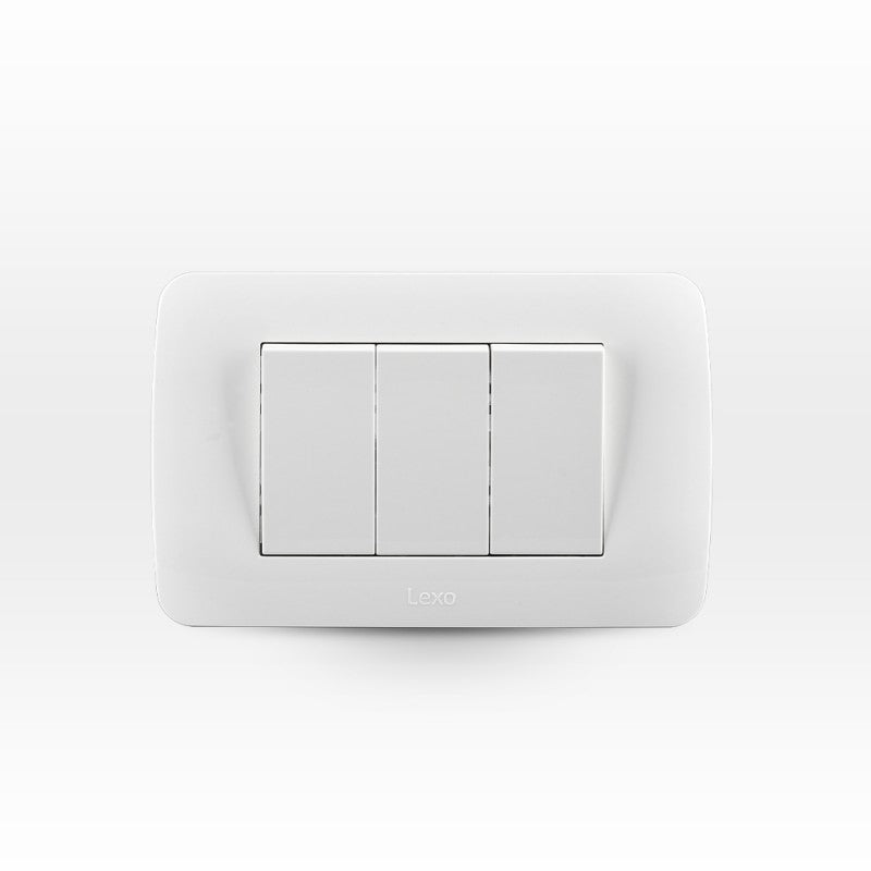 Interruptor triple 9/32 10A color blanco certificado