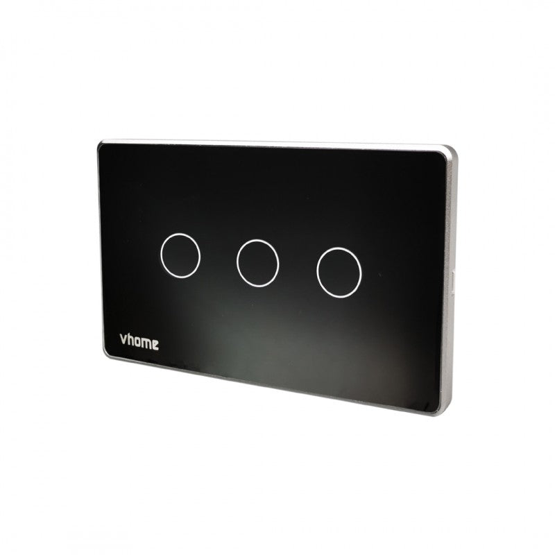 Interruptor Wifi RF Live LN Black Touch 3 Canales Alexa Google